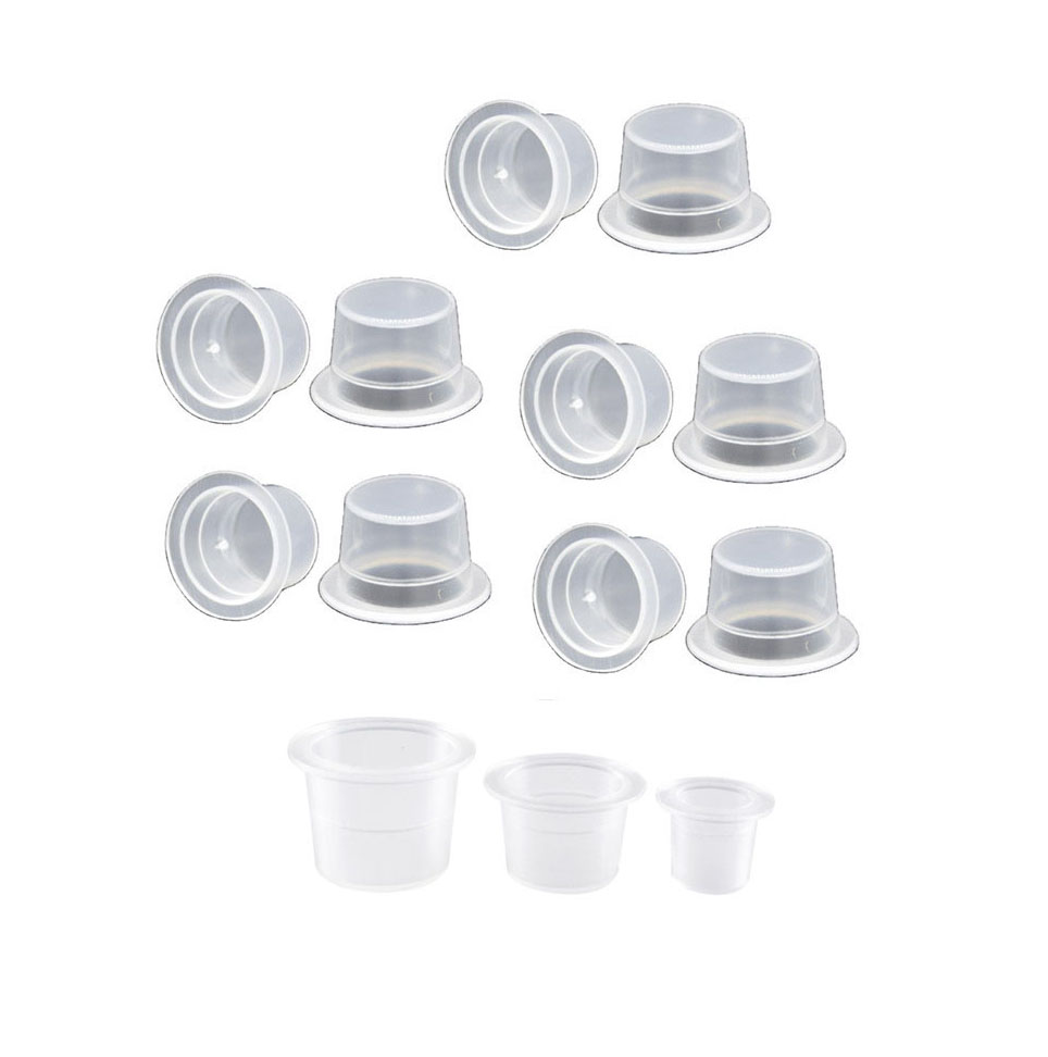 Autdor Ink Caps Cups Small - 1000pcs Tattoo Pigment Cups Caps Disposable Tattoo  Ink Cups for Microblading Permanent Makeup Pigment Clear Holder Container  Caps Small-1000pcs
