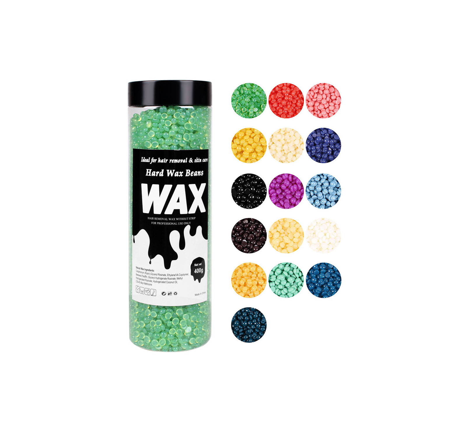 400g Depilatory Wax Paperless Wax Beans 16 Colors  |  Microblading PMU Supplies Wholesale
