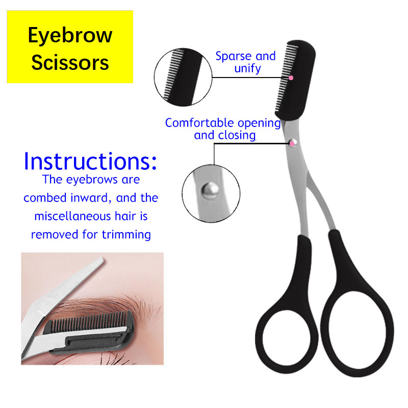 Three-piece Eyebrow Trimming Portable Set (Eyebrow Scissors Eyebrow Clips  Eyebrow trimmers)  | Microblading PMU Supplies Wholesale