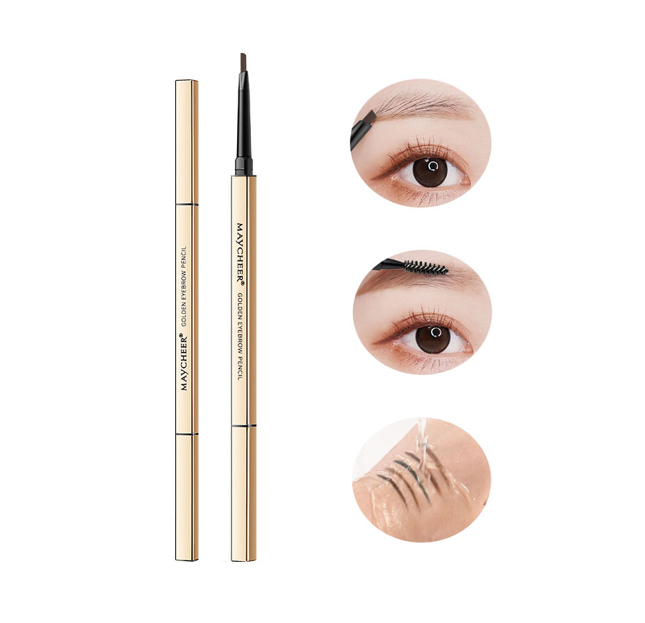 Eyebrow Pencil Gold Double Ended Precision Waterproof Brow Cruelty Free 